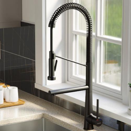 Tumba Solid Brass Matte Black Kitchen Faucet 2