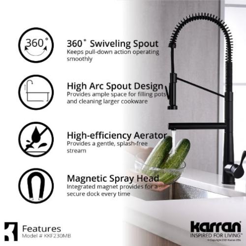 Tumba Solid Brass Matte Black Kitchen Faucet 4