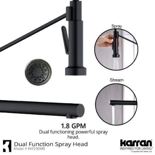 Tumba Solid Brass Matte Black Kitchen Faucet 5