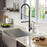 Tumba Solid Brass Matte Black Kitchen Faucet 7