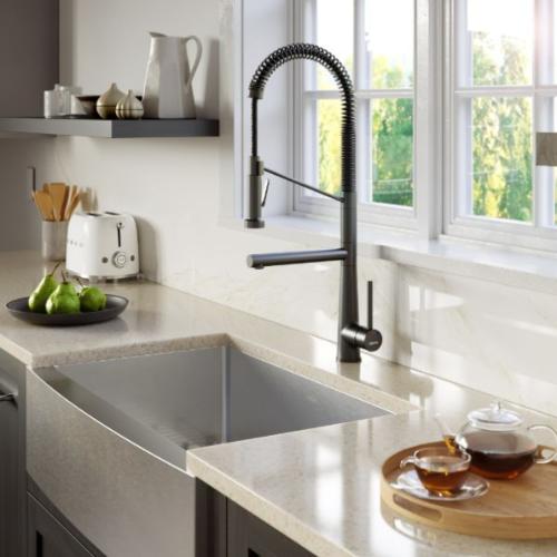Tumba Solid Brass Matte Black Kitchen Faucet 7