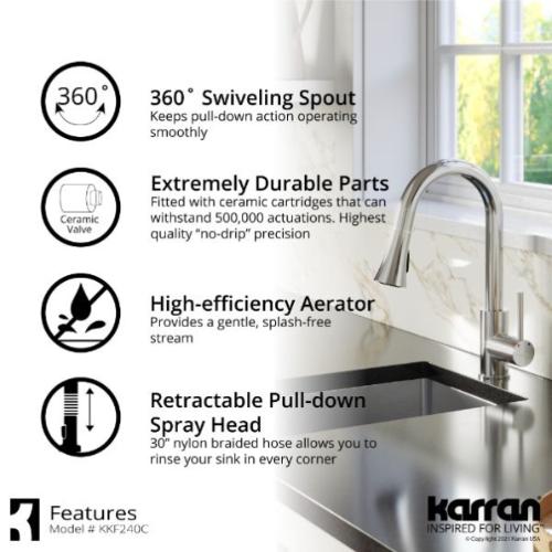 Weybridge Solid Brass Chrome Kitchen Faucet 4