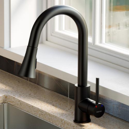 Weybridge Solid Brass Matte Black Kitchen Faucet 2