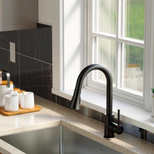 Weybridge Solid Brass Matte Black Kitchen Faucet 2