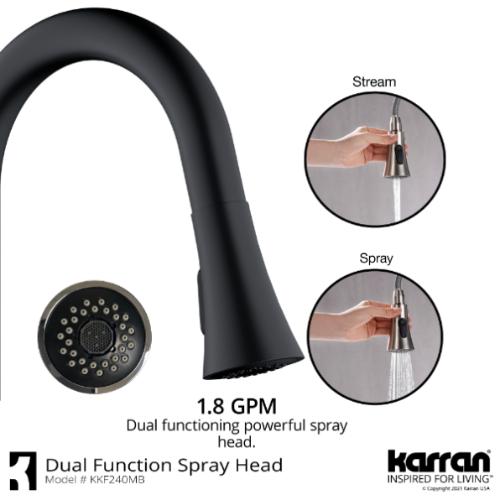 Weybridge Solid Brass Matte Black Kitchen Faucet 5