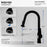 Dockton Solid Brass Matte Black Kitchen Faucet 5