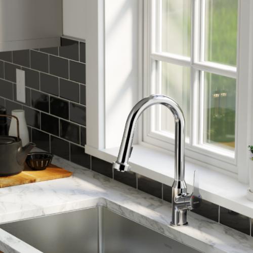 Dockton Solid Brass Chrome Kitchen Faucet 2