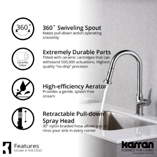 Dockton Solid Brass Chrome Kitchen Faucet 4