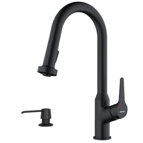 Dockton Solid Brass Matte Black Kitchen Faucet 1