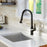 Dockton Solid Brass Matte Black Kitchen Faucet 2