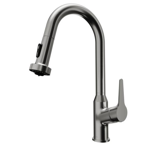 Dockton Solid Brass Stainless Steel Kitchen Faucet 1