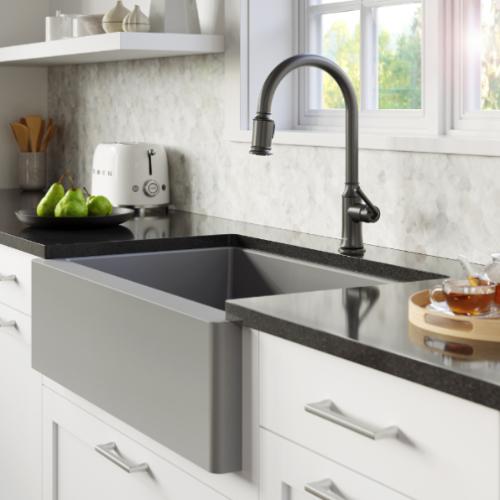 Auburn Solid Brass Gunmetal Grey Kitchen Faucet 3