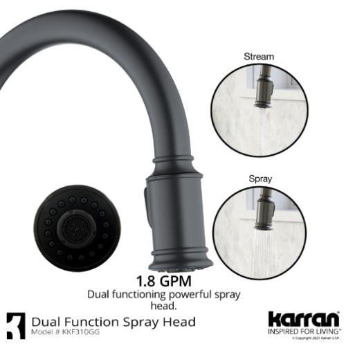 Auburn Solid Brass Gunmetal Grey Kitchen Faucet 6