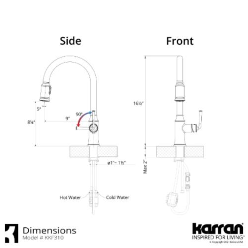 Auburn Solid Brass Gunmetal Grey Kitchen Faucet 7