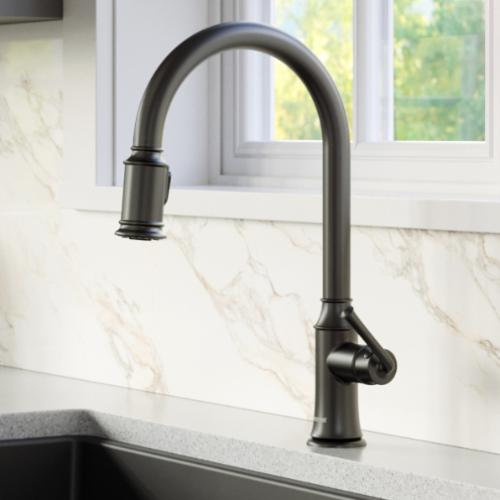 Auburn Solid Brass Matte Black Kitchen Faucet 2