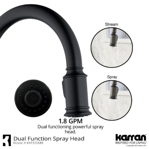 Auburn Solid Brass Matte Black Kitchen Faucet 6