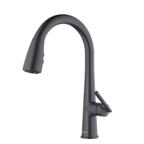 Kentland Solid Brass Gunmetal Grey Kitchen Faucet 1