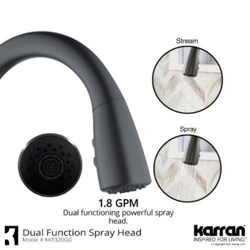 Kentland Solid Brass Gunmetal Grey Kitchen Faucet 6