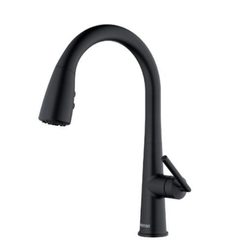 Kentland Solid Brass Matte Black Kitchen Faucet 1