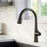 Kentland Solid Brass Matte Black Kitchen Faucet 2