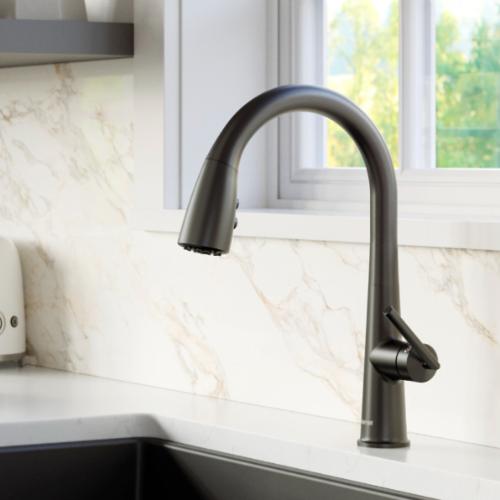 Kentland Solid Brass Matte Black Kitchen Faucet 2