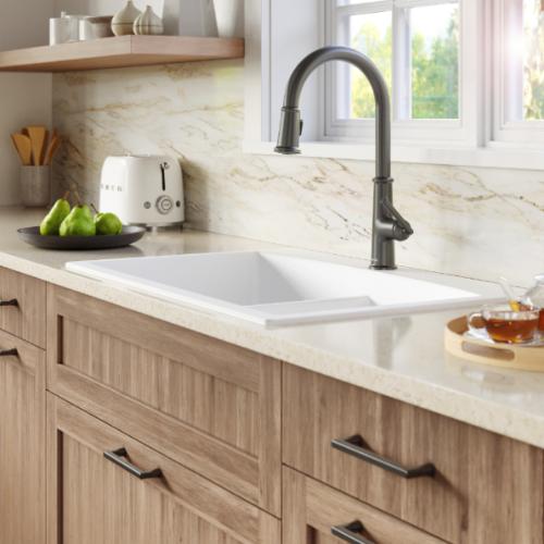 Elwood Solid Brass Gunmetal Grey Kitchen Faucet 3