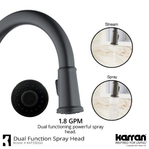 Elwood Solid Brass Gunmetal Grey Kitchen Faucet 6