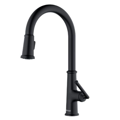 Elwood Solid Brass Matte Black Kitchen Faucet 1