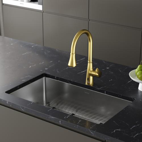 Kadoma Solid Brass Brushed Gold Kitchen Faucet 2