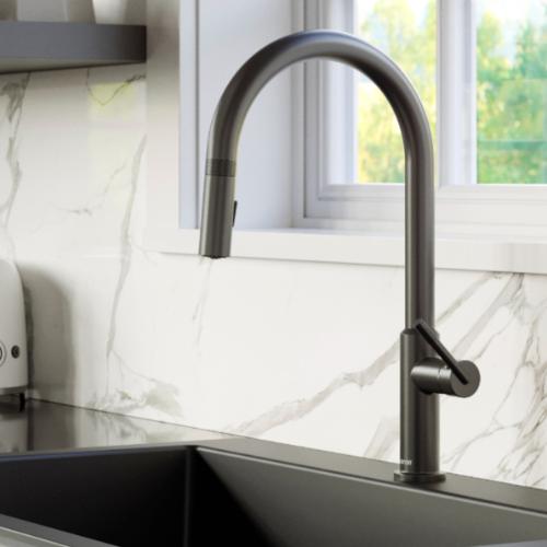 Lagrange Solid Brass Gunmetal Grey Kitchen Faucet 2