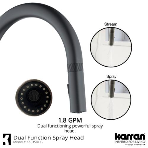 Lagrange Solid Brass Gunmetal Grey Kitchen Faucet 6