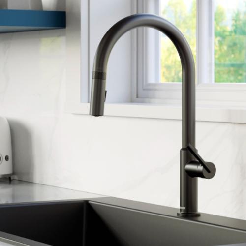 Lagrange Solid Brass Matte Black Kitchen Faucet 2