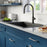 Lagrange Solid Brass Matte Black Kitchen Faucet 3