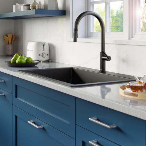 Lagrange Solid Brass Matte Black Kitchen Faucet 3