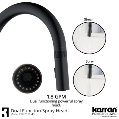 Lagrange Solid Brass Matte Black Kitchen Faucet 6