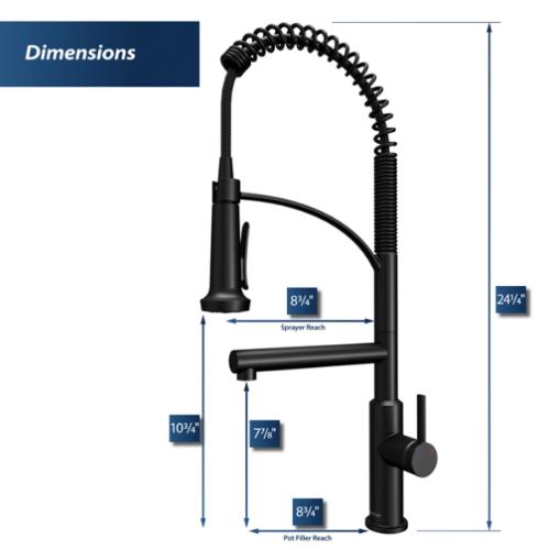 Adlington Solid Brass Matte Black Kitchen Faucet 2