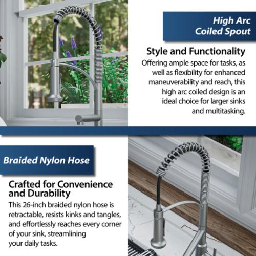 Adlington Solid Brass Stainless Steel Kitchen Faucet 4