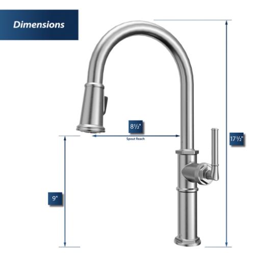 Brampton Solid Brass Stainless Steel Kitchen Faucet 3