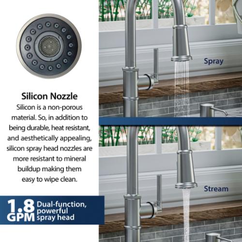 Brampton Solid Brass Stainless Steel Kitchen Faucet 6