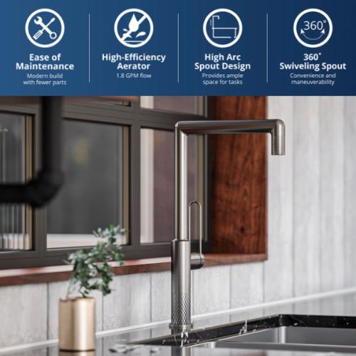 Sherman Solid Brass Gunmetal Grey Kitchen Faucet 2