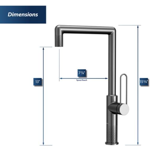 Sherman Solid Brass Gunmetal Grey Kitchen Faucet 3