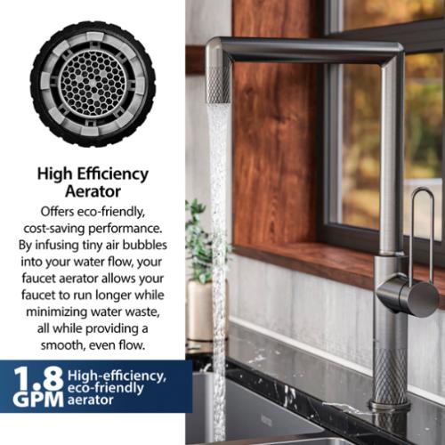 Sherman Solid Brass Gunmetal Grey Kitchen Faucet 6