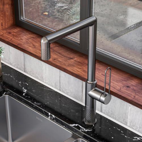 Sherman Solid Brass Gunmetal Grey Kitchen Faucet 7