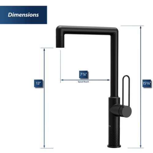 Sherman Solid Brass Matte Black Kitchen Faucet 3