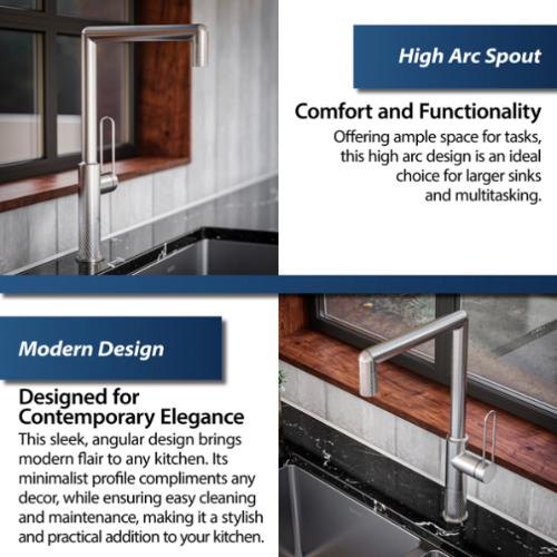 Sherman Solid Brass Stainless Steel Kitchen Faucet 4