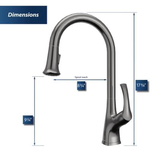 Chantilly Solid Brass Gunmetal Grey Kitchen Faucet 3