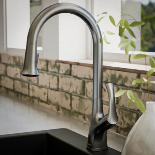 Chantilly Solid Brass Gunmetal Grey Kitchen Faucet 7