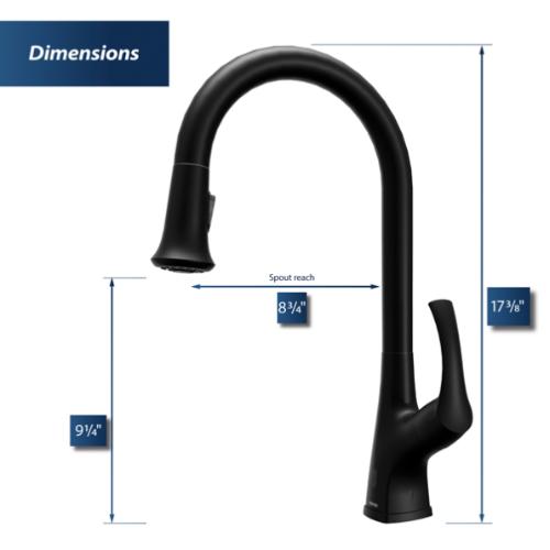 Chantilly Solid Brass Matte Black Kitchen Faucet 3