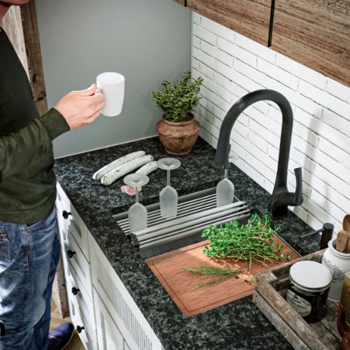 Chantilly Solid Brass Matte Black Kitchen Faucet 7
