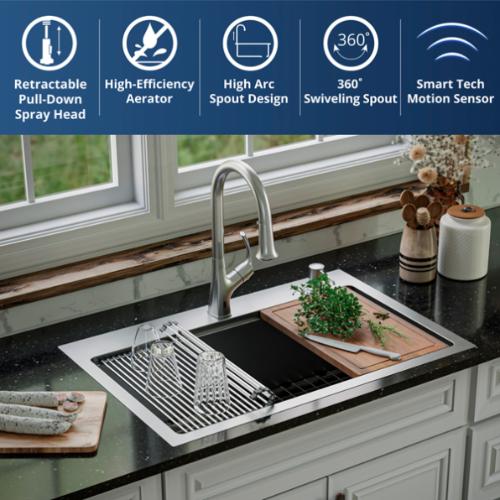 Chantilly Solid Brass Stainless Steel Kitchen Faucet 2